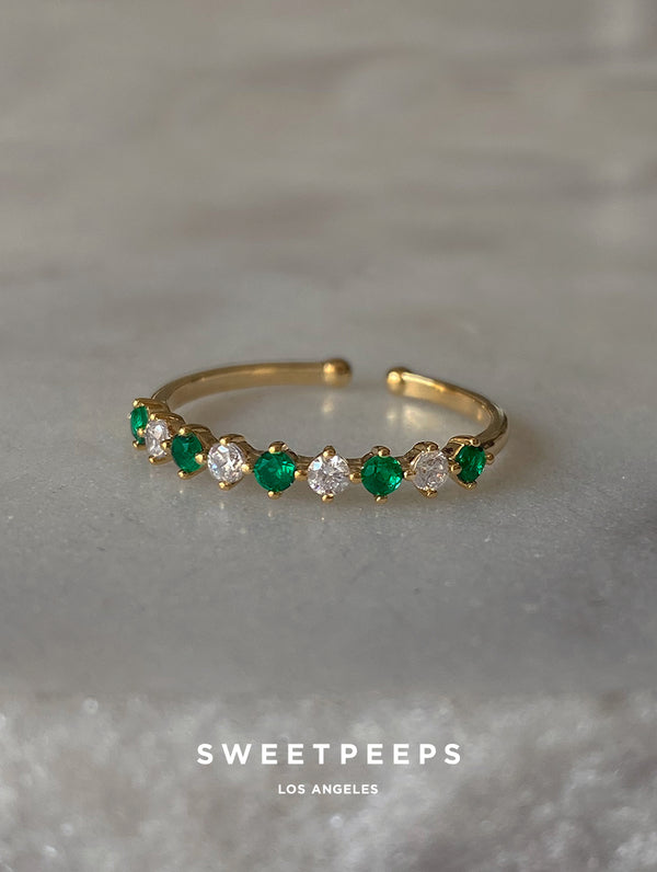 Noble Green Dainty Ring