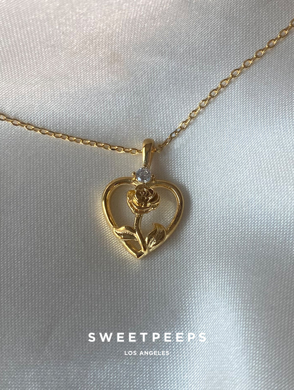 Rose Heart Necklace