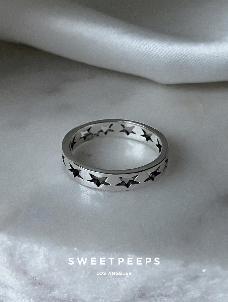 Sterling Silver Star Cut Out Ring