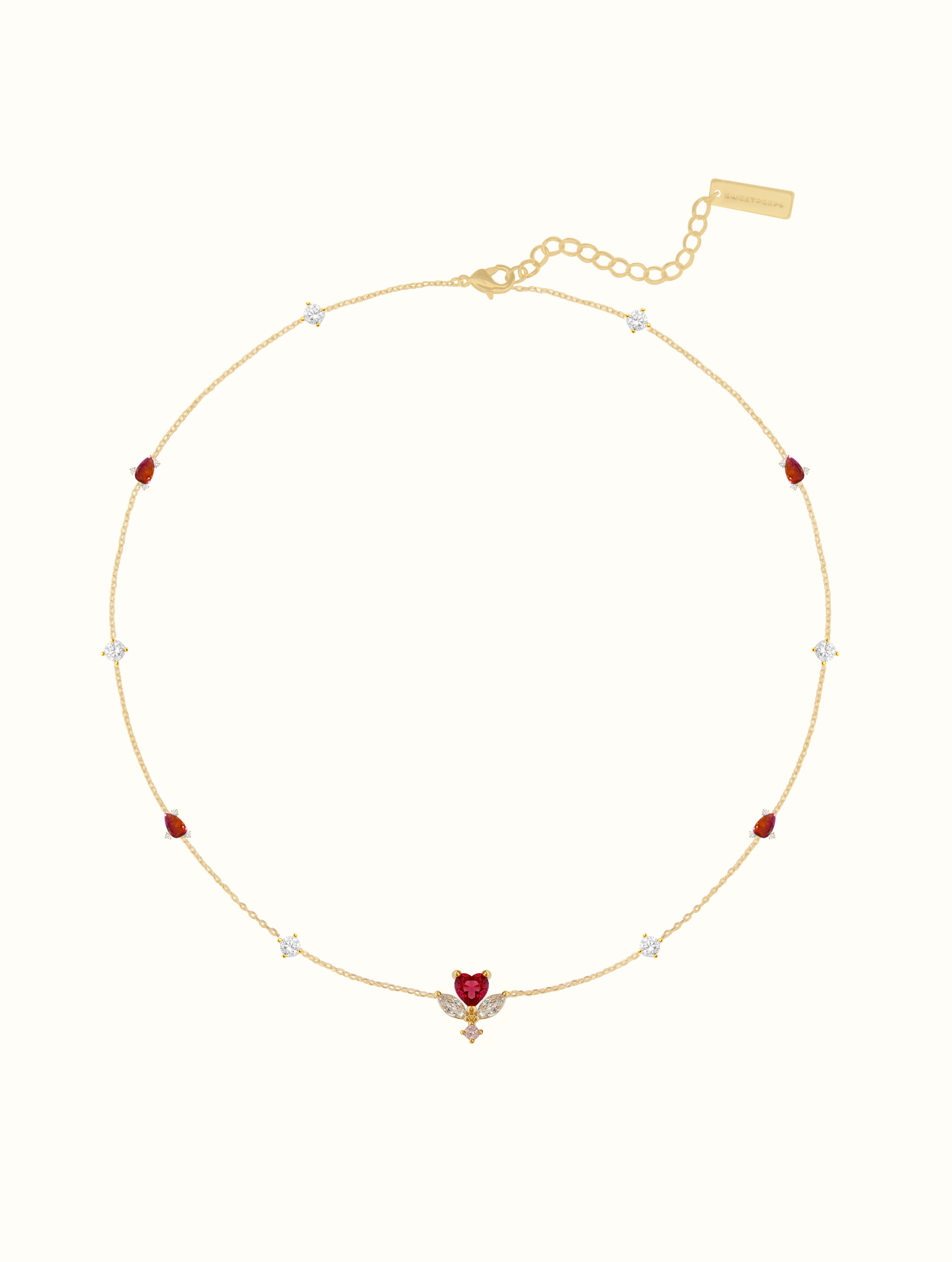 Dainty Red Heart Choker