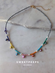 Rainbow Evil Eye Choker