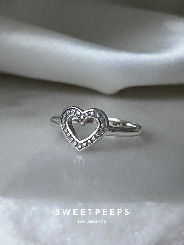 Sterling Silver Heart Outline Ring