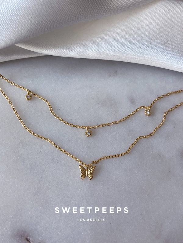 Basics Layered Butterfly Necklace