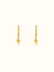 18K Gold Dipped Lightning Bolt Huggies