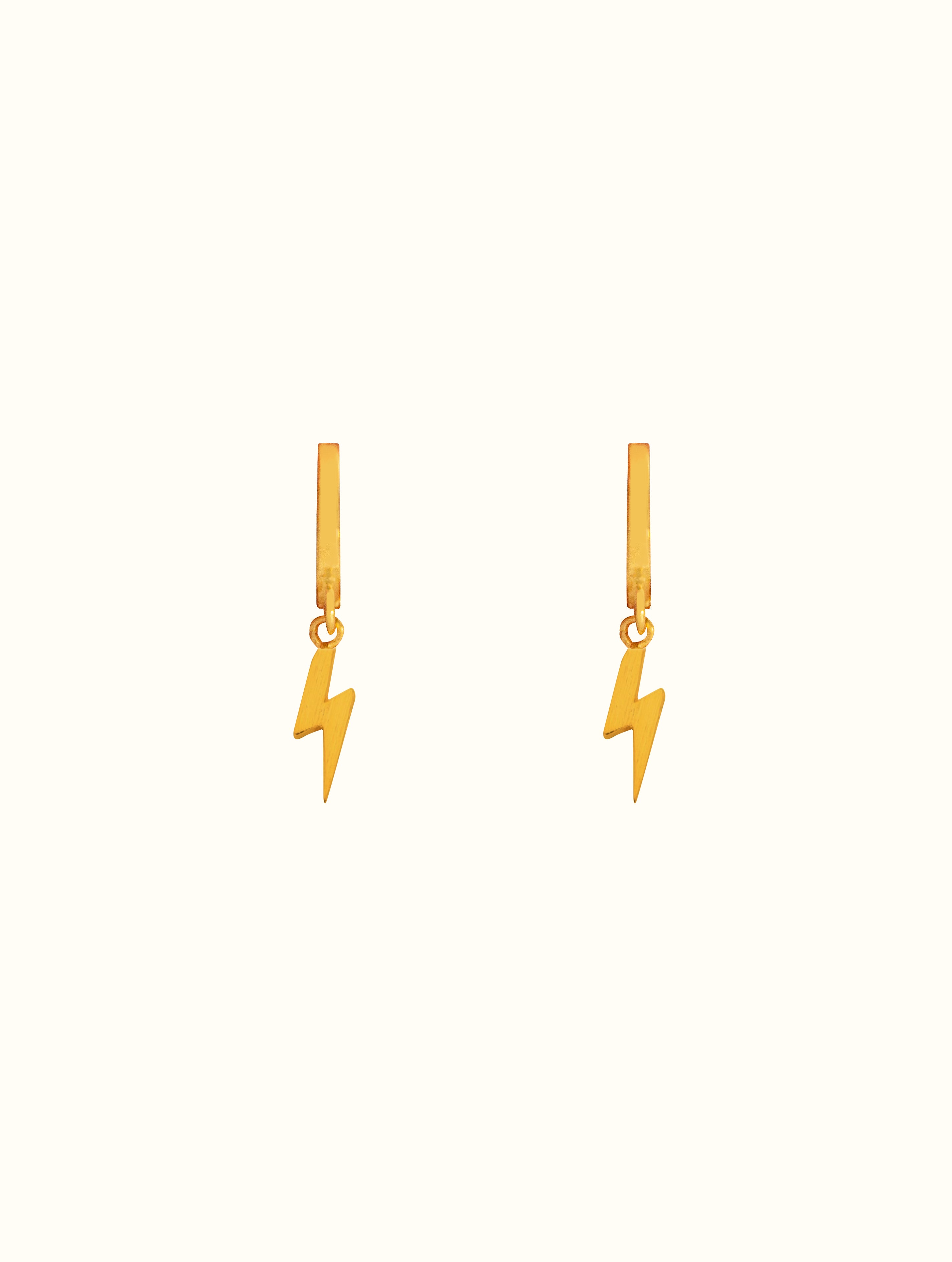 18K Gold Dipped Lightning Bolt Huggies