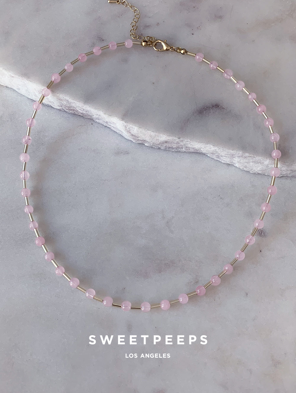 Foundational Beaded Choker (Cloud Pink)