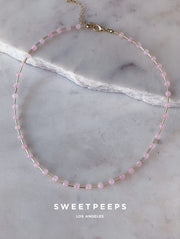 Foundational Beaded Choker (Cloud Pink)