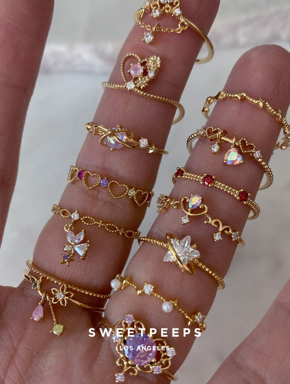 Bambi Butterfly Charm Ring