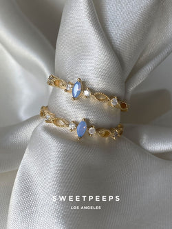 Blue Birthstone Diamond Ring