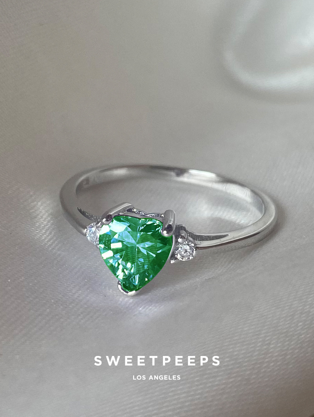Sterling Silver Emerald Green Ring