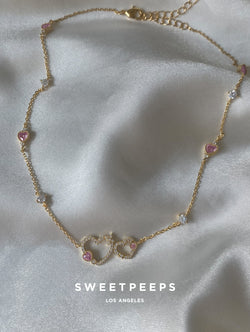 Madelyn Double Heart Pastel Necklace