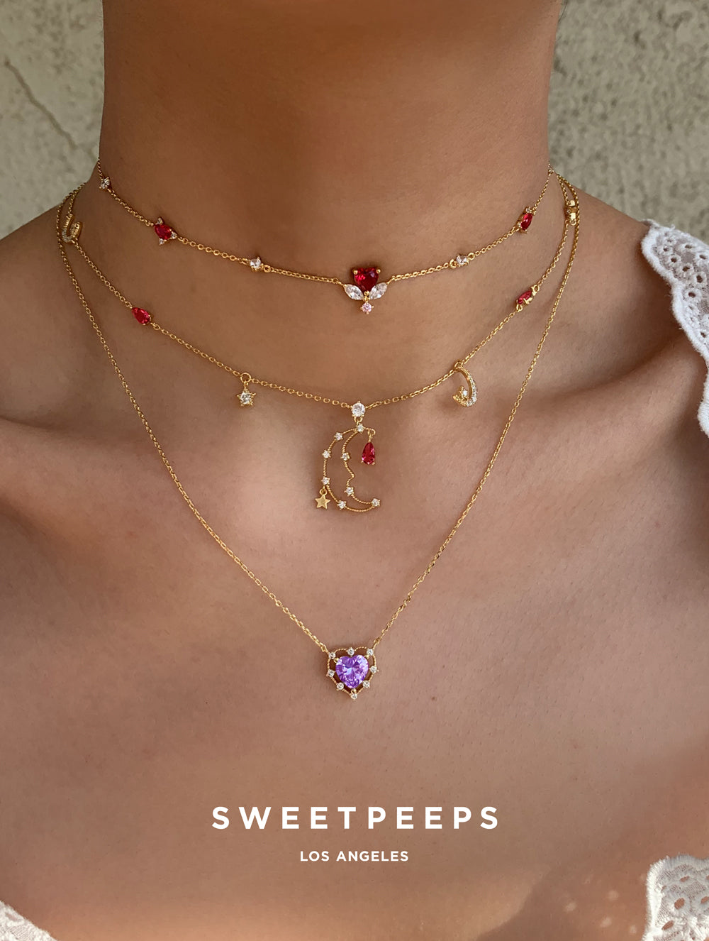 Dainty Red Heart Choker