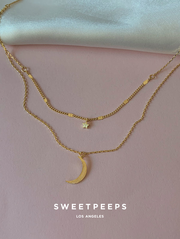 Sweetbones Open Star Moon Diamond-Studded Necklace You're My Soulmate  Artistic Retro Clavicle Chain – sweetbones jewelry