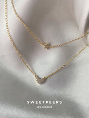 Heart X Star Double Chain Necklace