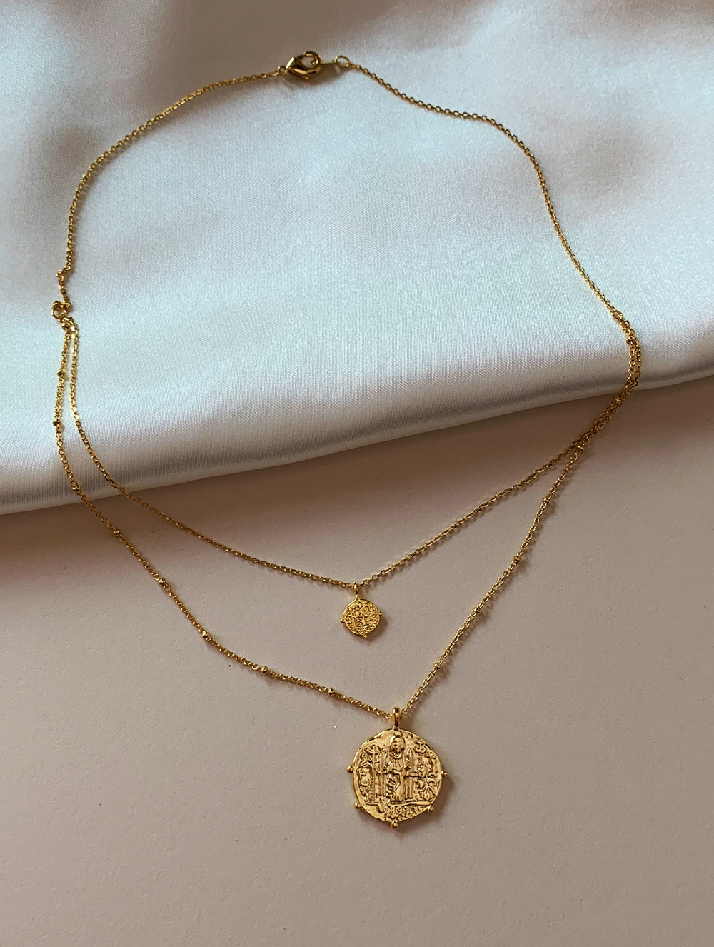 18K Gold Dipped Layered Coin Necklace
