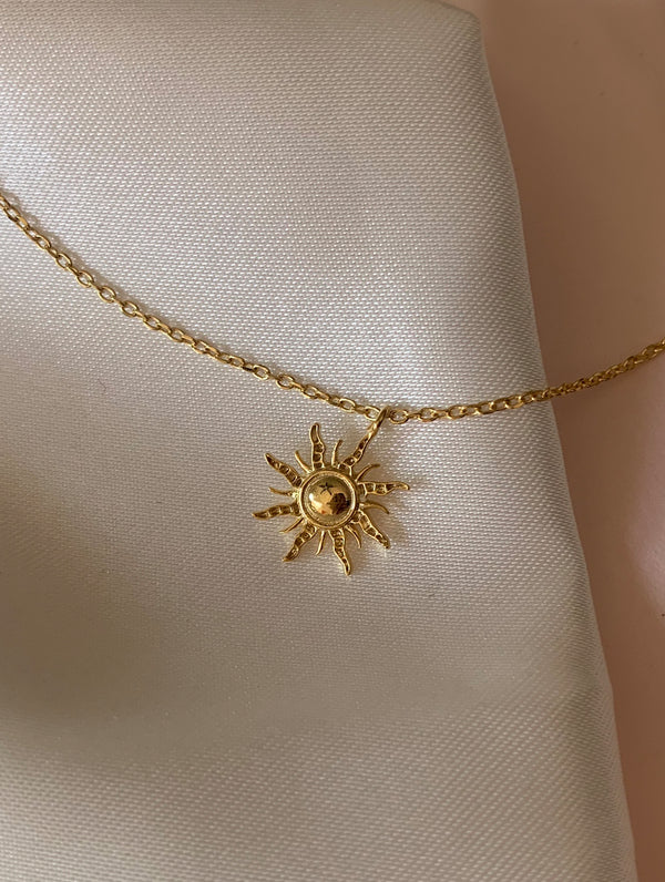 18K Gold Dipped Sun Necklace