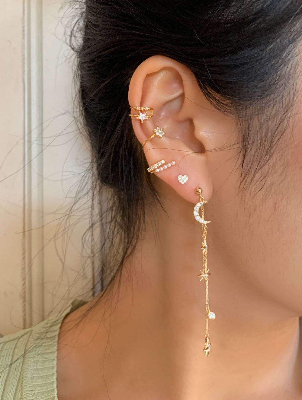 Stardust Crescent Studs