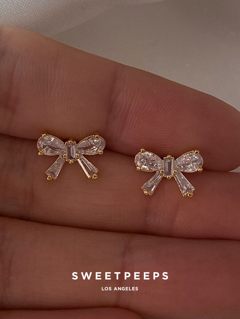 18K Gold Dipped Bow Studs