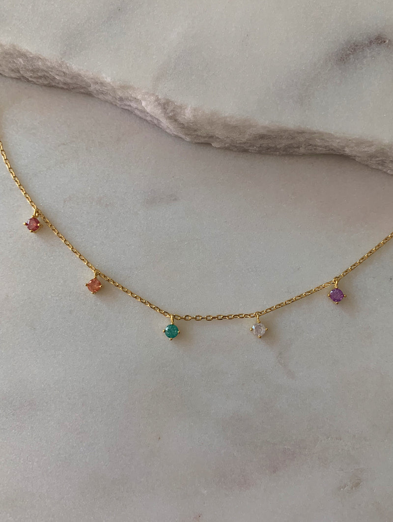 18K Gold Dipped Colorful Beaded Necklace