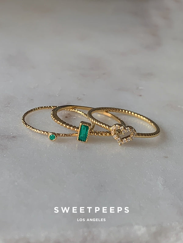 Sea Green 3 Ring Set (H)